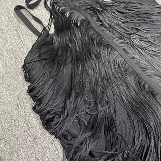 Fringe Halter Neck Bandage Long Evening Dress