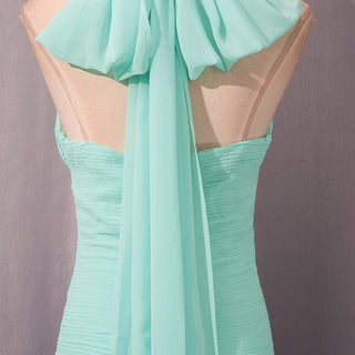 Pleated Halter Chiffon Long Dress