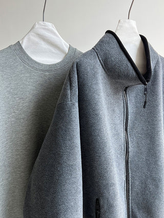 Oversized Zip-Up Fleece Jacket with High Neck & Adjustable Hem