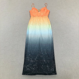 Sequin Ombre Starfish Detail Maxi Dress
