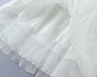 Eyelet Embroidered Halter Mini Dress