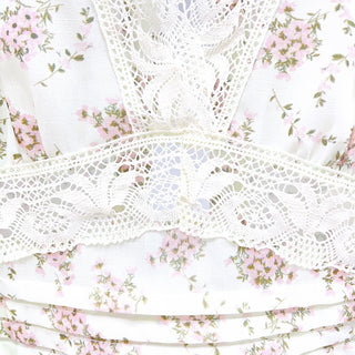 Floral Lace Trim Balloon Sleeve Blouse
