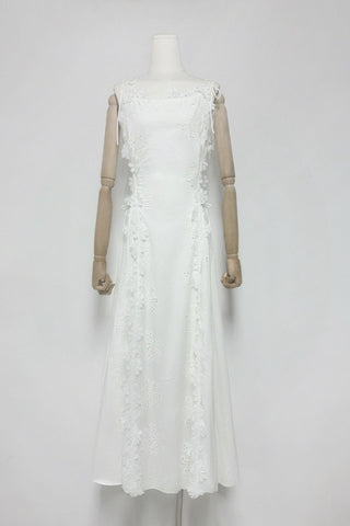Floral Lace Trim Sleeveless Long Dress