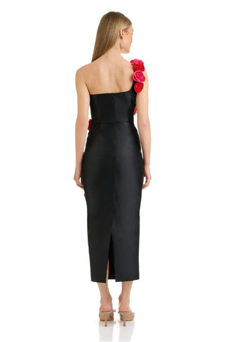 Juliet One-Shoulder Bandage Flower Long Dress