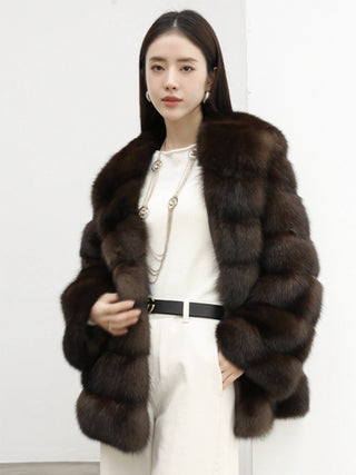 Luxury Hooded Plush Fur-Effect Jacket