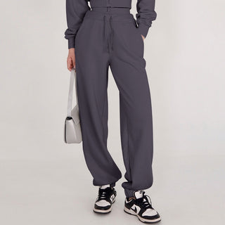 Layered High-Neck Cropped Zip-Up Hoodie
