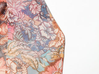 Vintage Floral Print Halter Neck Flowy Midi Dress