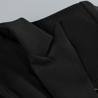 Tailored Structured Blazer with Lace-Up Corset Design