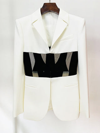 Corset Detail Long Sleeve Blazer