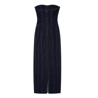 Georgina Strapless  Denim Long Dress