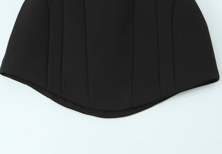 Strapless Corset-Style Mini Dress with Floral Appliqué Detail