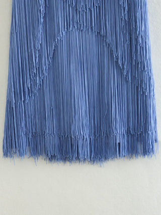 Backless Fringe Halter Mini Dress