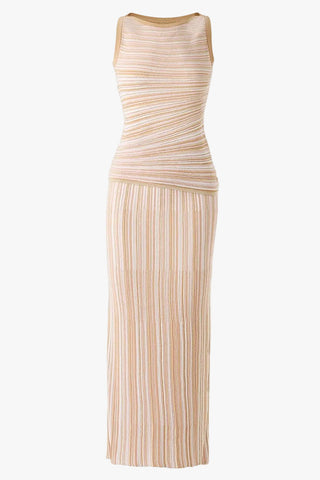 Sleeveless Textured Knit Top and Long Skirt Set – Premium Stretch Fabric
