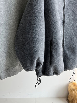 Oversized Zip-Up Fleece Jacket with High Neck & Adjustable Hem