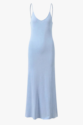 Knit Long Slip Dress with Spaghetti Straps