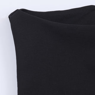 Sleeveless Structured Crepe A-Line Mini Dress with Contrast Bow Design