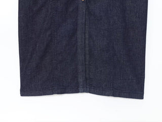 Indigo Denim Body-Sculpt Dress – Sleeveless, Button-Front Design