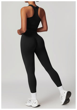 Seamless Sculpt Halter Crop Top & High-Waist Legging Set
