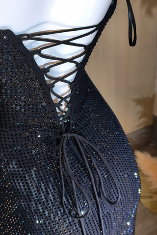 Sparkling Strapless Rhinestone Mermaid Evening Gown