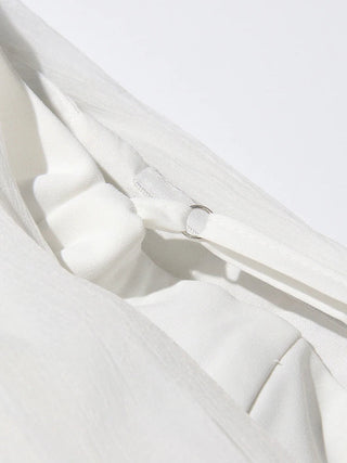 Off-Shoulder Tulle Draped Blazer Dress