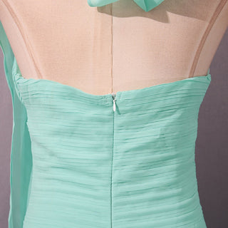 Pleated Halter Chiffon Long Dress