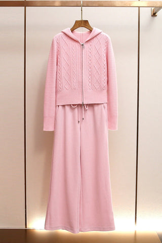 Cozy Ribbed Hoodie & Wide-Leg Knit Set