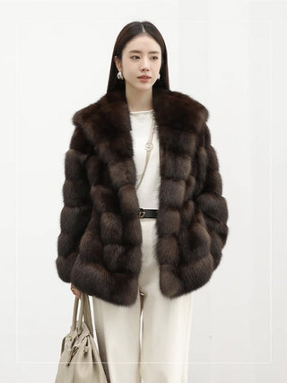Luxury Hooded Plush Fur-Effect Jacket