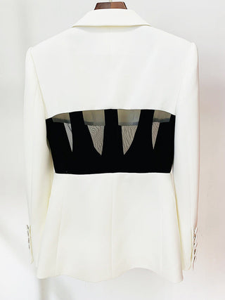 Corset Detail Long Sleeve Blazer