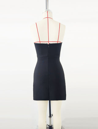 Sleeveless Embellished Jewel Bandage Mini Dress – Structured Fit Design