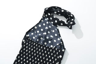Polka Dot Halter Top & Bubble Mini Skirt Set