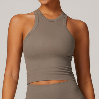 Seamless Sculpt Halter Crop Top & High-Waist Legging Set