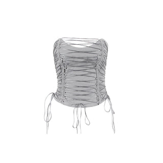 Demi Grey Strapless Corset Top