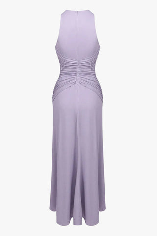 Ruched Twist Waist Sleeveless Long Dress