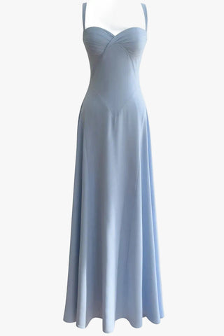 Ruched Sweetheart Corset Long Dress – Lace-Up Back Evening Dress