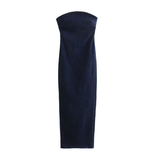 Strapless Structured Column Long Dress