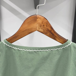 Scallop Cap Sleeve Embroidered Cropped Top & High Waist A-Line Midi Skirt Set