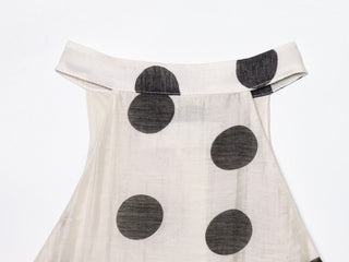 Elegant Polka Dot Halter Top & High-Waisted Shorts Linen Blend Set