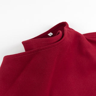 High Neck Asymmetric Wool Blend Coat with Side Pockets