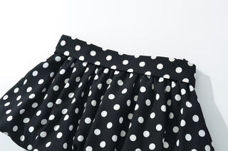 Polka Dot Halter Top & Bubble Mini Skirt Set
