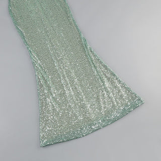 Sequin Halter Neck Maxi Dress – Backless, Bodycon Fit