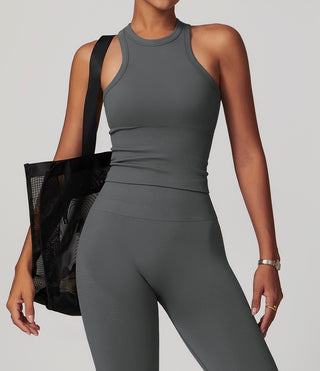 Seamless Sculpt Halter Crop Top & High-Waist Legging Set