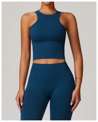 Seamless Sculpt Halter Crop Top & High-Waist Legging Set