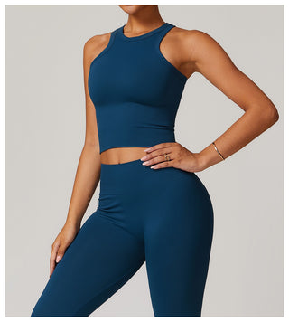 Seamless Sculpt Halter Crop Top & High-Waist Legging Set