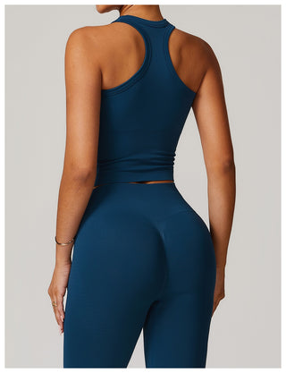 Seamless Sculpt Halter Crop Top & High-Waist Legging Set