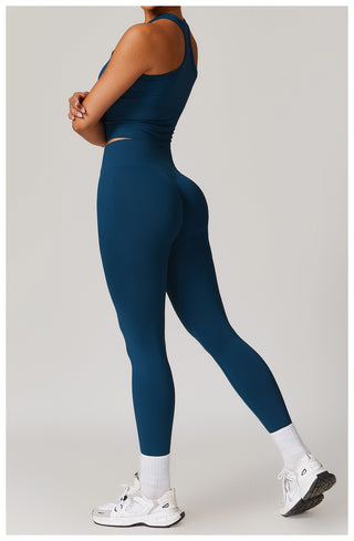 Seamless Sculpt Halter Crop Top & High-Waist Legging Set