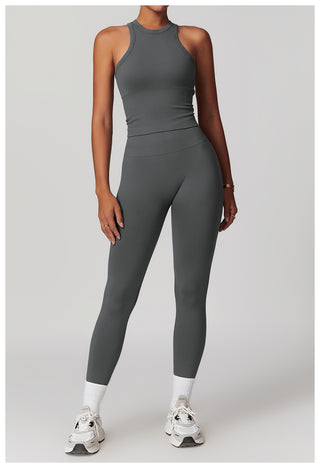 Seamless Sculpt Halter Crop Top & High-Waist Legging Set