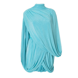 Draped Asymmetric One-Shoulder Mini Dress