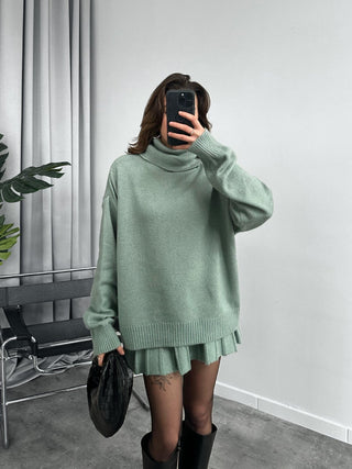 Cozy Wool Blend Sweater & Skirt Set