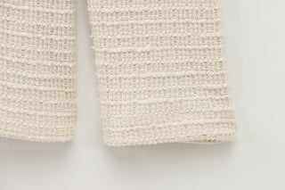 Bow Detail Tweed Cardigan