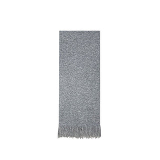 Gray Knitted V-Neck Sweater Comfy Set with Wide-Leg Pants & Scarf